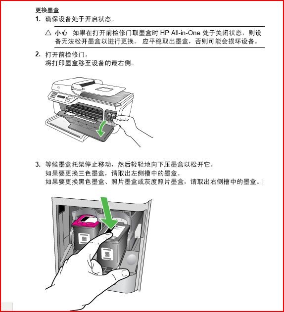 惠普打印机4500墨盒咋换呢