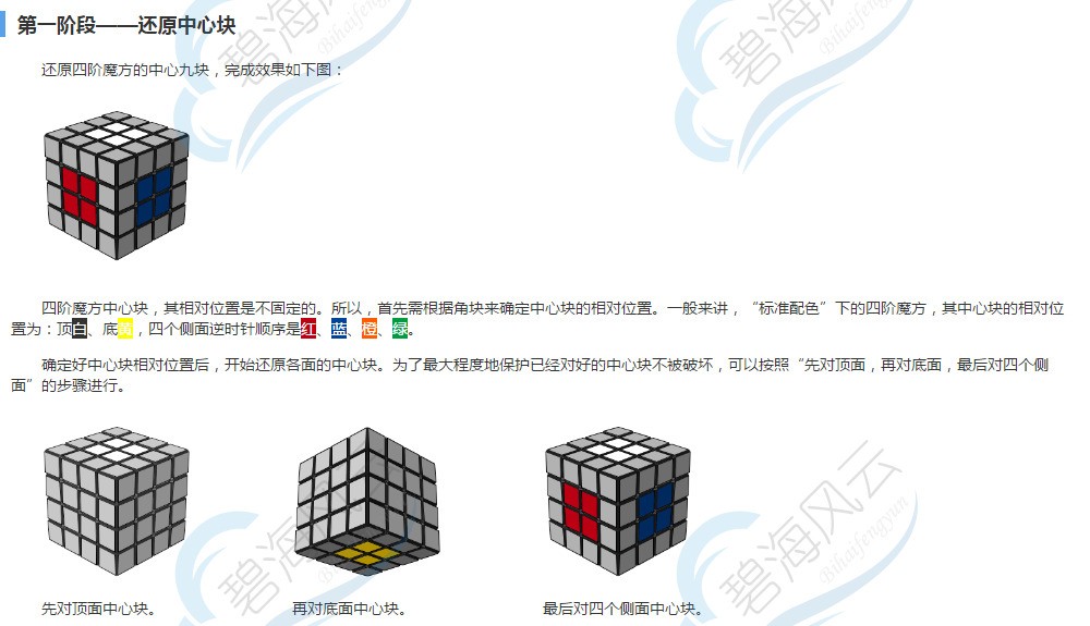 怎么样还原四阶魔方中心块