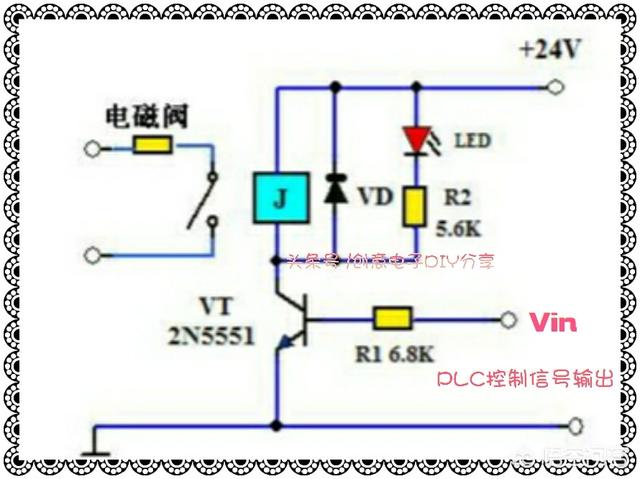 需要一个plc通过继电器中转控制电磁阀的电路图怎么画