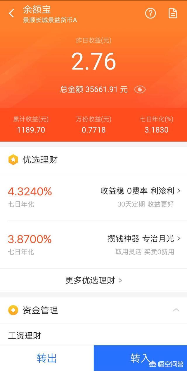 把一万元放余额宝,一天的利息是多少?