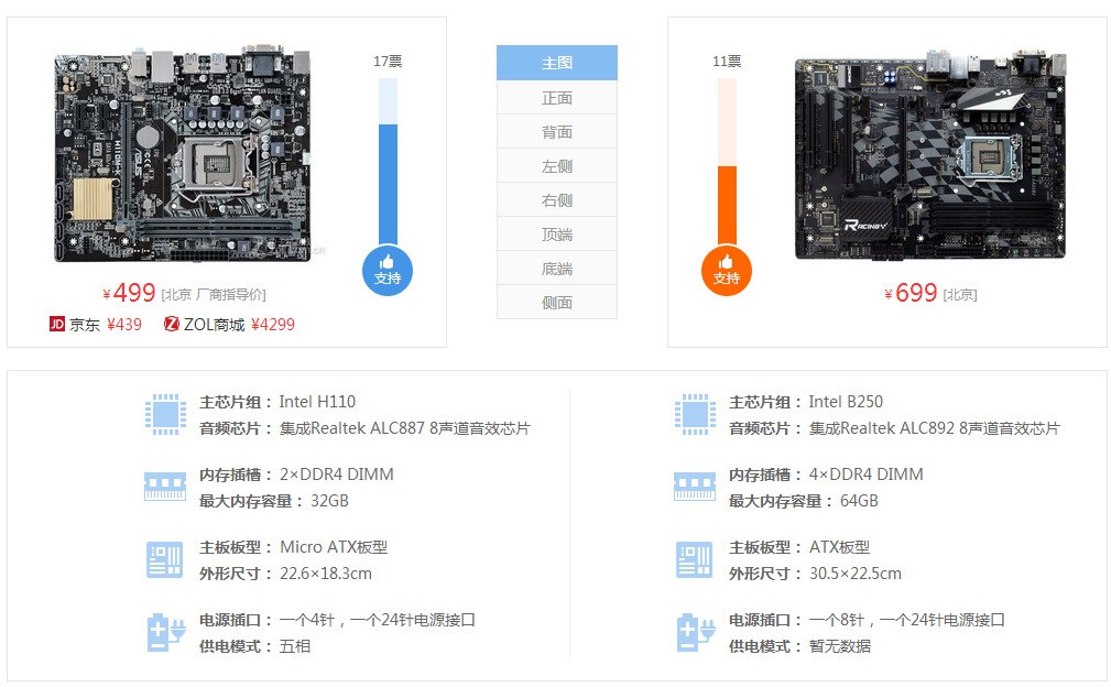 华硕cpu内置和映泰h110md4有什么不同