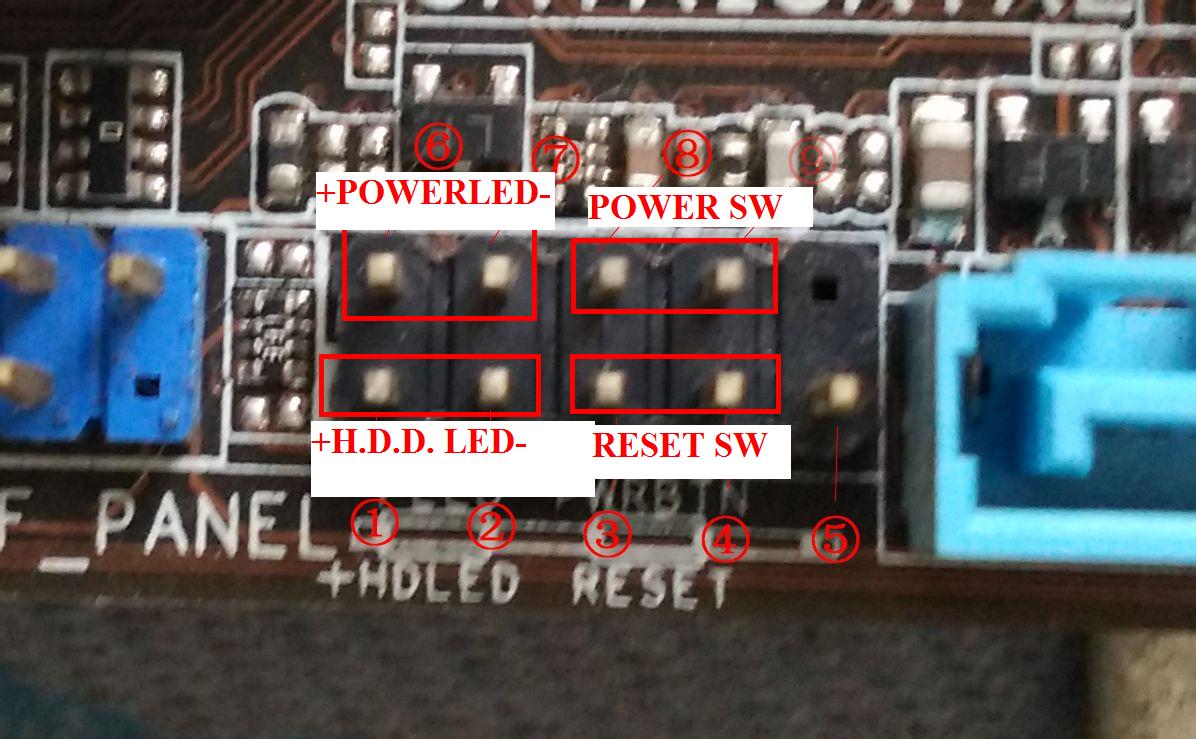 电脑主板与机箱开关键和重启键和指示灯次序怎么插