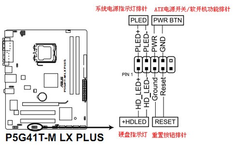 电脑hddled接线图图片