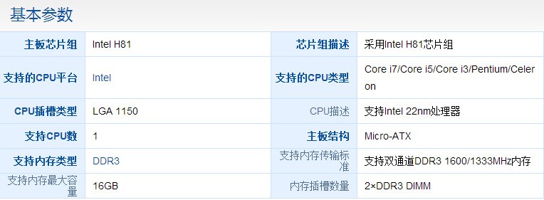 技嘉H81M-S1能能用哪些CPU