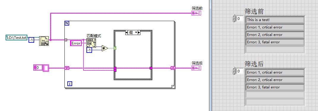 在LABVIEW中怎么搜索txt文档中的关键字?