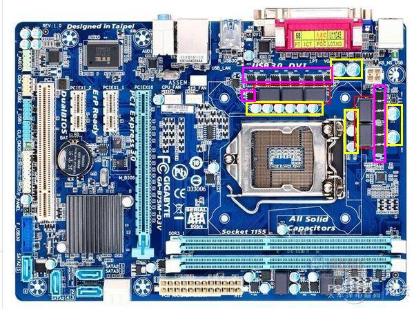 怎么辨别主板上的电容是管那个地方的