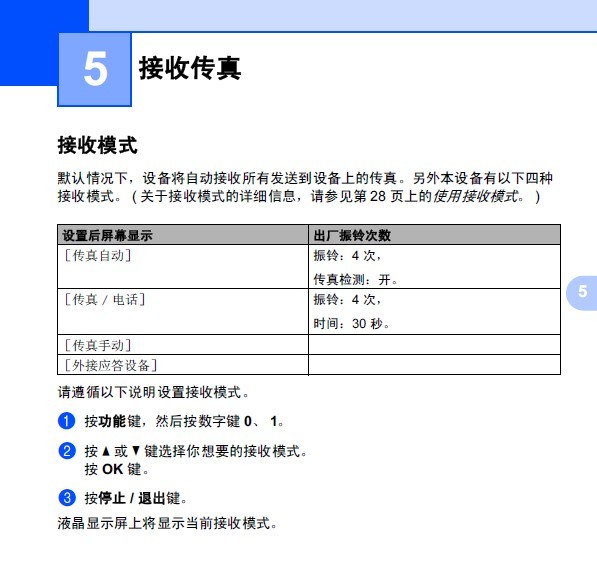 MFC7360 怎么接收传真 直接按开启键???