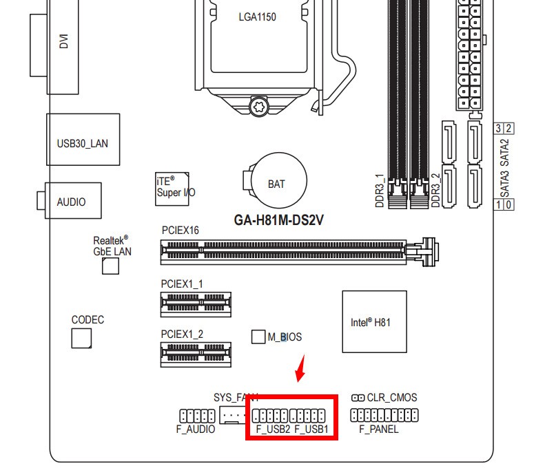 技嘉gah81mds2主板usb20插针定义并怎么链接面板