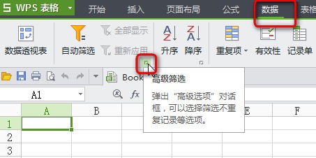 WPS的筛选里肿么只有自动筛选,没有看到高级筛选?
