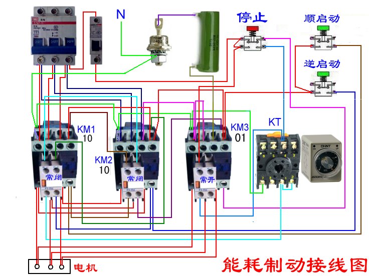 控制电动机正反转的电路图肿么画