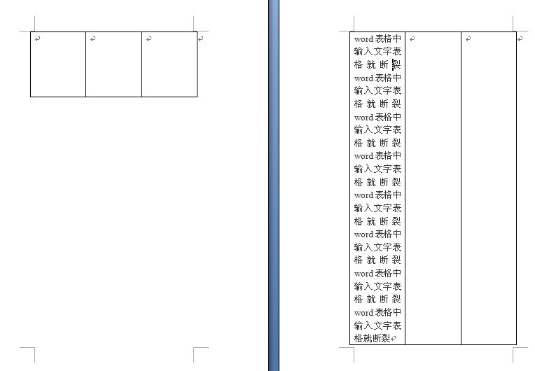 为何word表格中输入文字表格就断裂