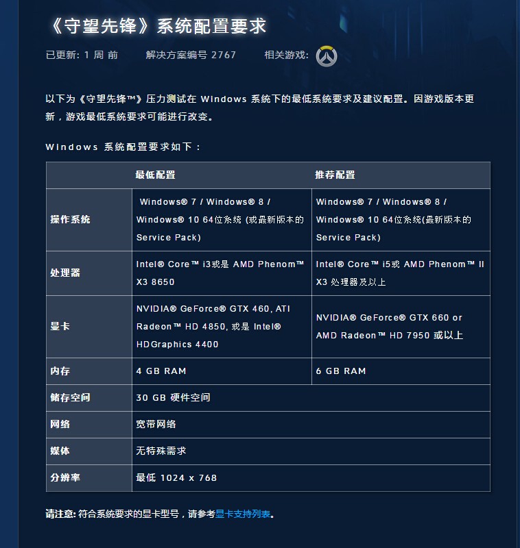 华硕a455l能玩守望先锋吗