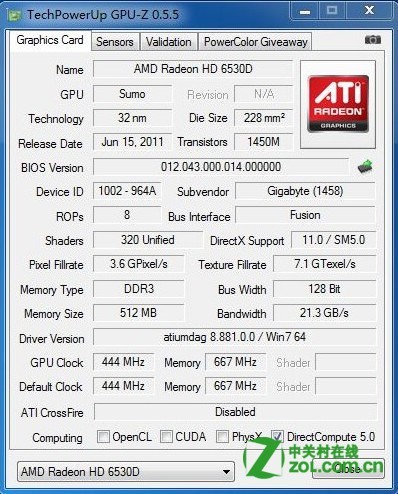 Amd radeon hd 6530d характеристики сколько памяти