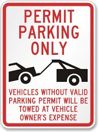 permit parking only 什么意思