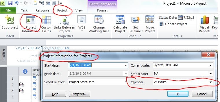Project修改了工作时间后,结束时间依然不对?