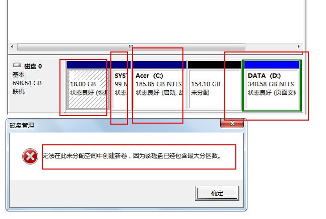 win7删除未分配磁盘,今天分区,但是新建时显示转换成动态磁盘。 然后未分配的磁盘也无法删除怎么处理,