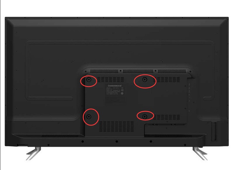 酷开∪50电视后面只有两个孔肿么安装挂墙