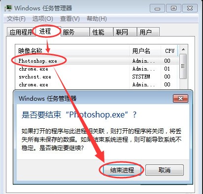 photoshop后台进程关不掉