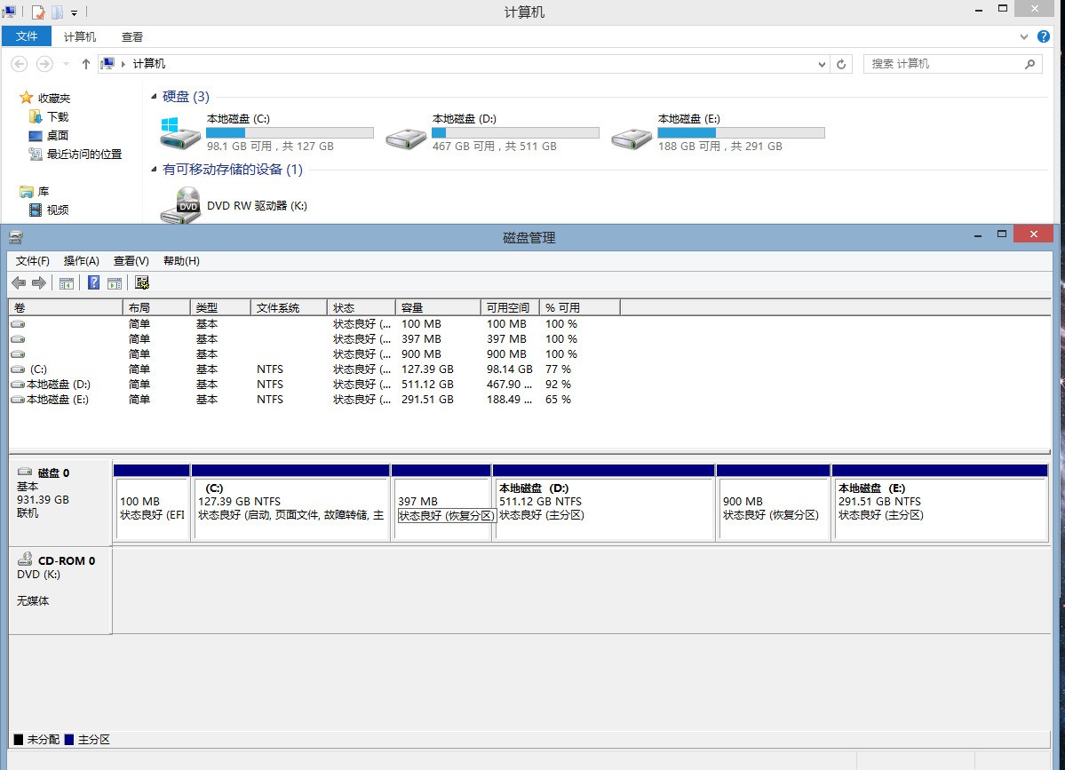 win8 c盘合并分区之后 进不了系统