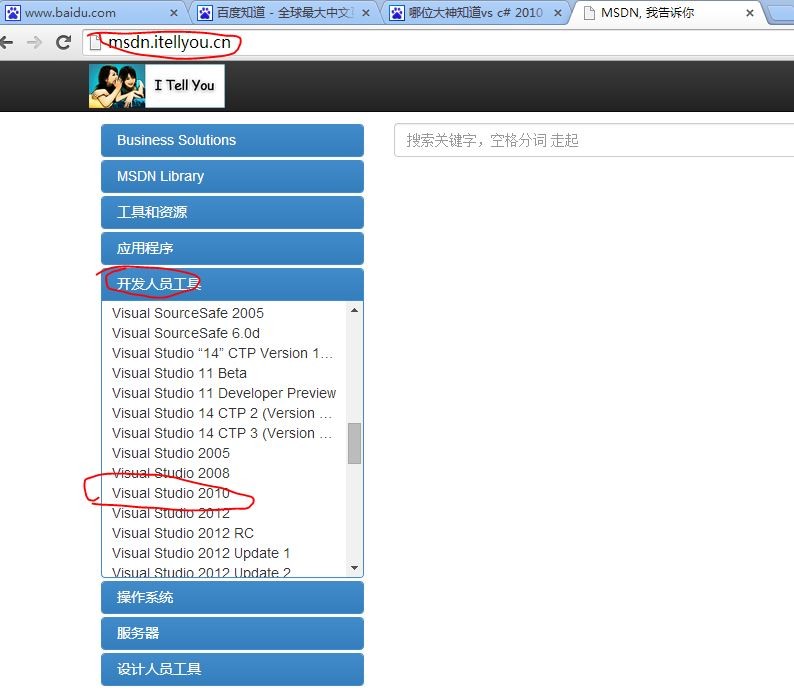 哪位大神知道vs c# 2010 安装包在哪里下载