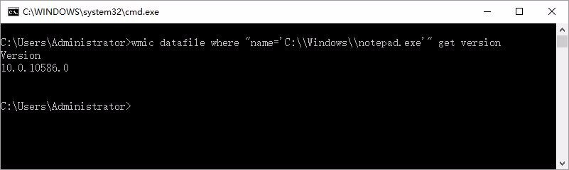 windows的指令行下怎么获取文件版本