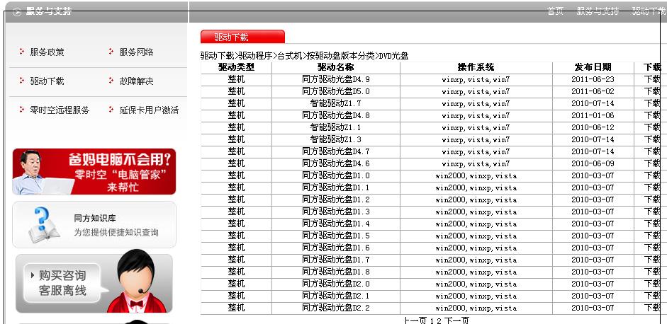 清华同方官网肿么下载驱动?别和我说用驱动精灵之类的!