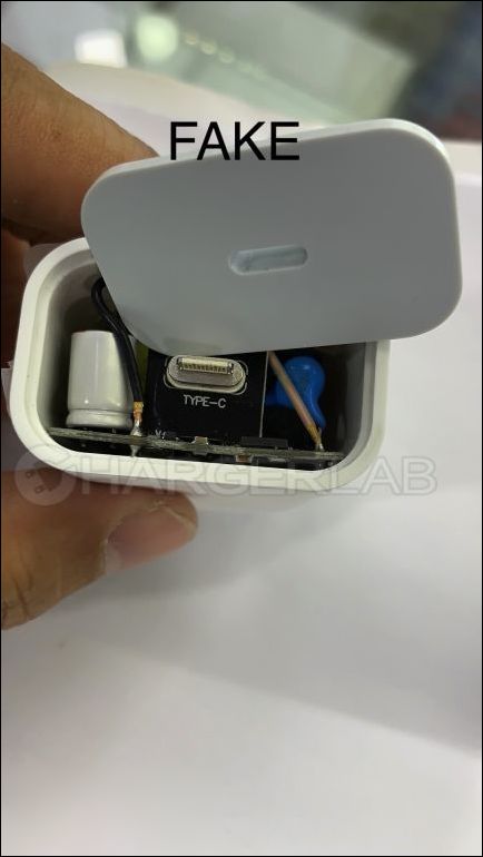 高仿苹果18W USB PD充电器应该怎么辨别?