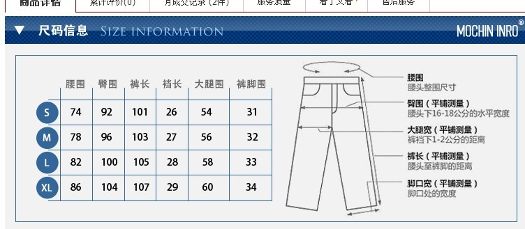 裤子尺码175 78A对应的尺码是多少