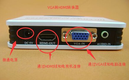 电脑VGA转电视HDMI放不出来是怎么回事