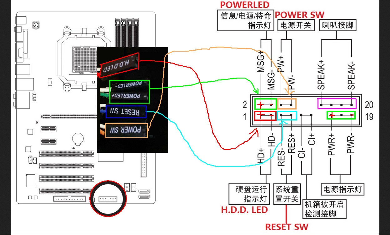 技嘉b450m ds3h接线图图片