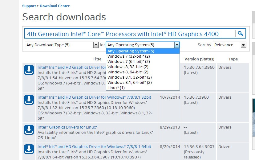 intel hd graphics 4400的显卡驱动 xp32 位