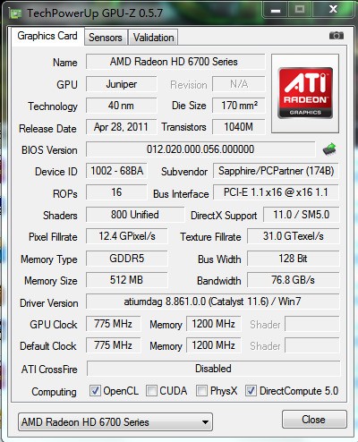 gpu-z肿么看是HD6770还是HD6750 求求求我GPU-Z图是HD6700的哪个型号显卡