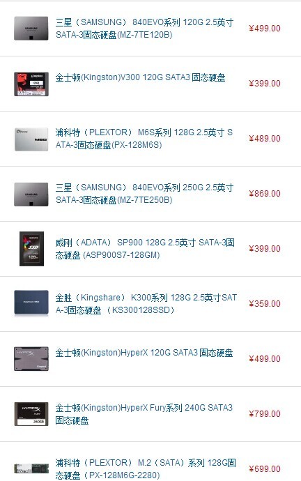台讯120g固态硬盘价钱
