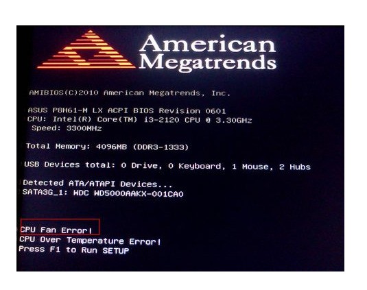 华硕主板提示:CPU Fan Error