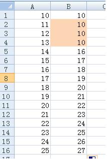怎么在Excel中将相邻两列中相同项找出并标注
