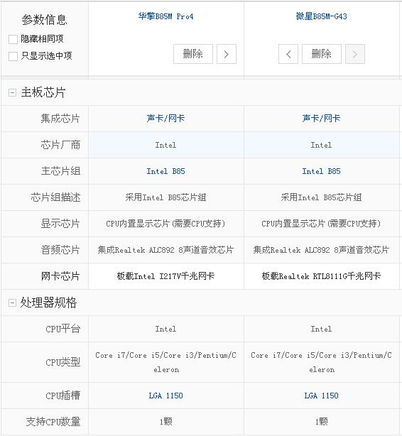 微星B85M-G43和华擎B85M-Pro4配i5 4570哪个板好许多?