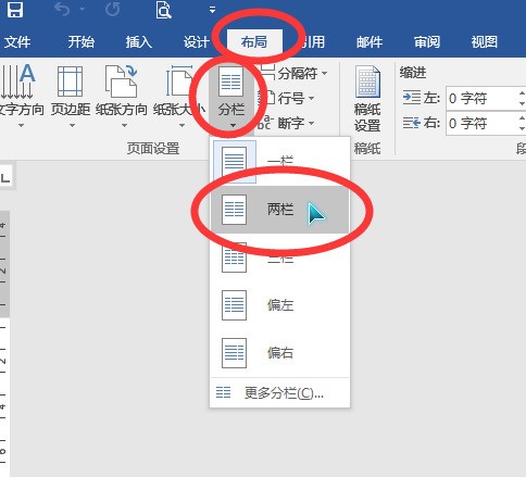 肿么把word文档的一页分成左右的两半