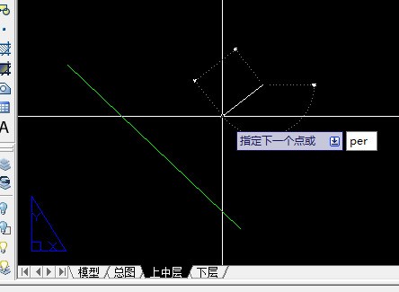 cad中过一条线中的点作这条线的垂线