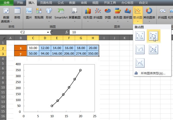 EXCEL图表 XY散点图 修改X轴名稱
