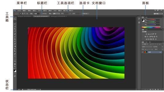 photoshop cs6的工作界面主要由菜单栏 工具箱 各种面板和什么构成