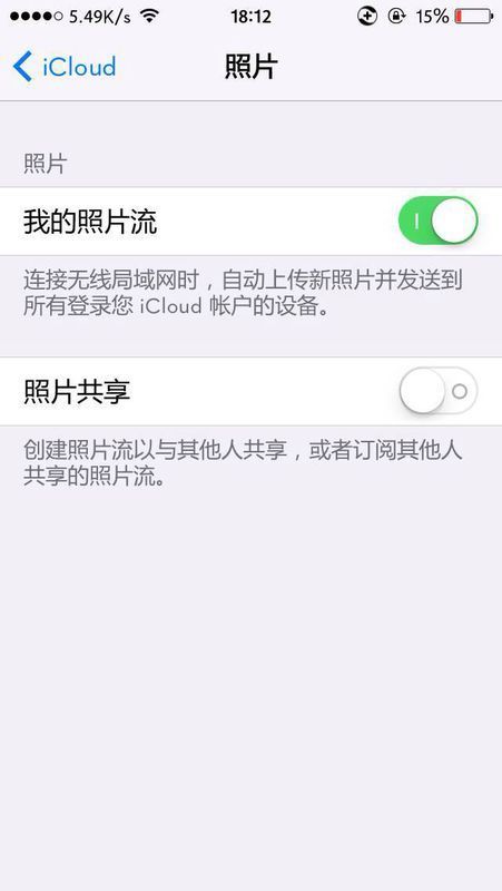 iphone拍的相片同步到其他手机上怎么关闭?