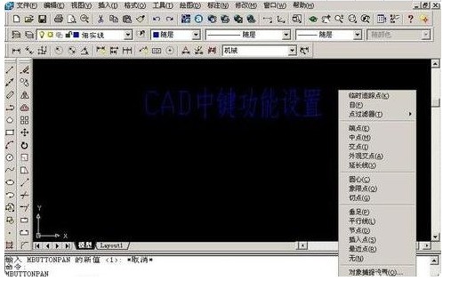 CAD中键平移功能设定方法