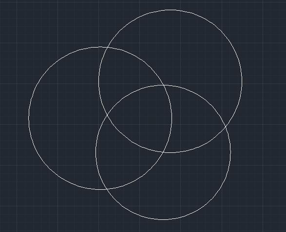 cad三个圆粉都齐意照相交肿么去掉其中的相交部分