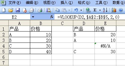 Excel表格中如何来自设置公式,只要输入产品名稱让价格自动跳出