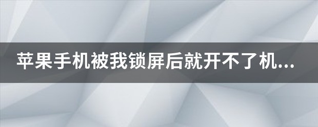 苹果手机被我锁屏后就开不了机了，有谁知道起因？