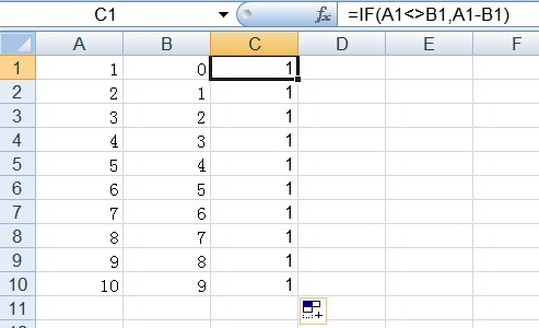 Excel纵列里两数值相减为何一直等于0？