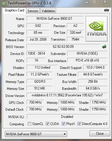 七彩虹9800GT 512M的显卡用鲁大师和GPU—Z测出来的是512M 128bit 为什么？被骗了吗？