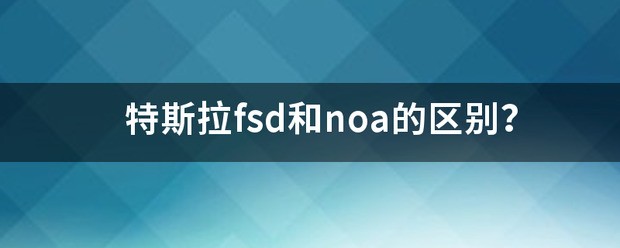 特斯拉fsd和noa的不同？