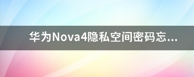 华为nova3e隐私空间密码忘记了怎么处理