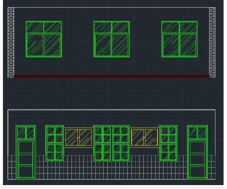 CAD窗户玻璃立面标准的表明方法